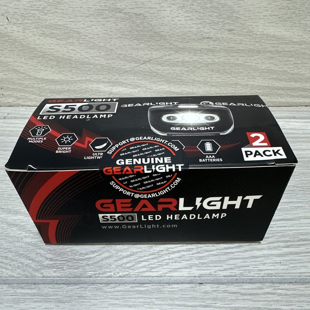 GearLight S500 LED Headlamp 2-Pack 200 lm 100m IPX4 AAA Multiple Modes
